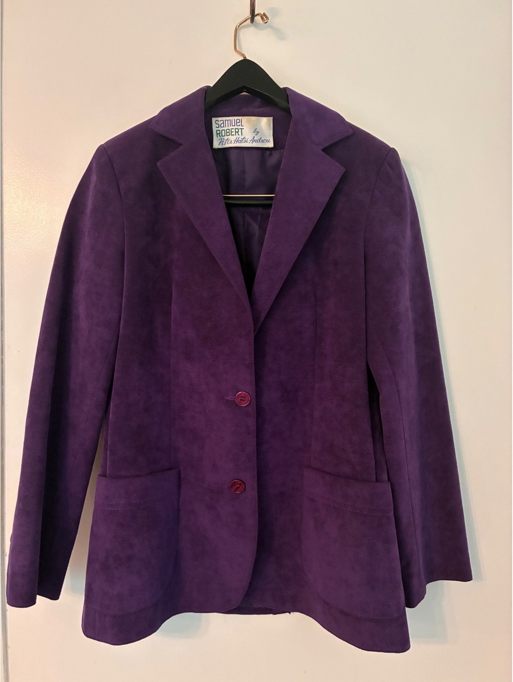 Vintage Samuel Robert Purple Faux Suede Blazer Women’s Size 10